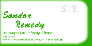 sandor nemedy business card